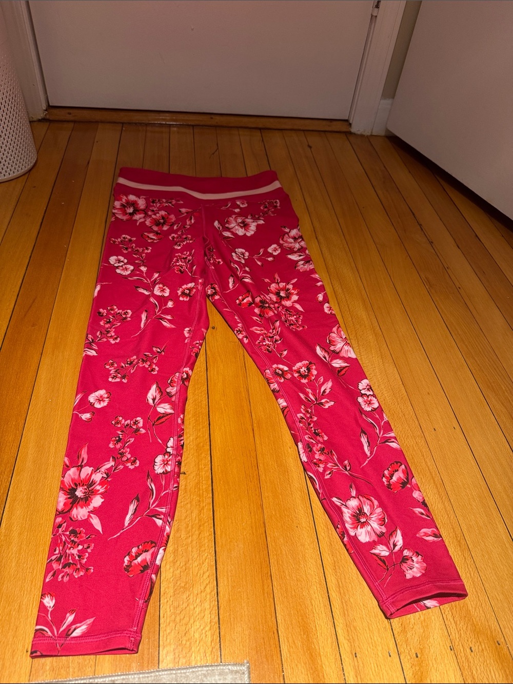 Johnny Was Pink Floral Stretch Leggings